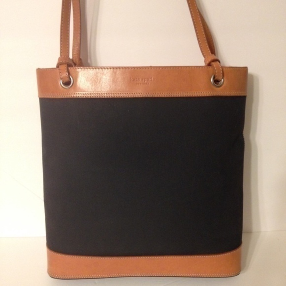 Kate spade vintage canvas leather tote bag Italy